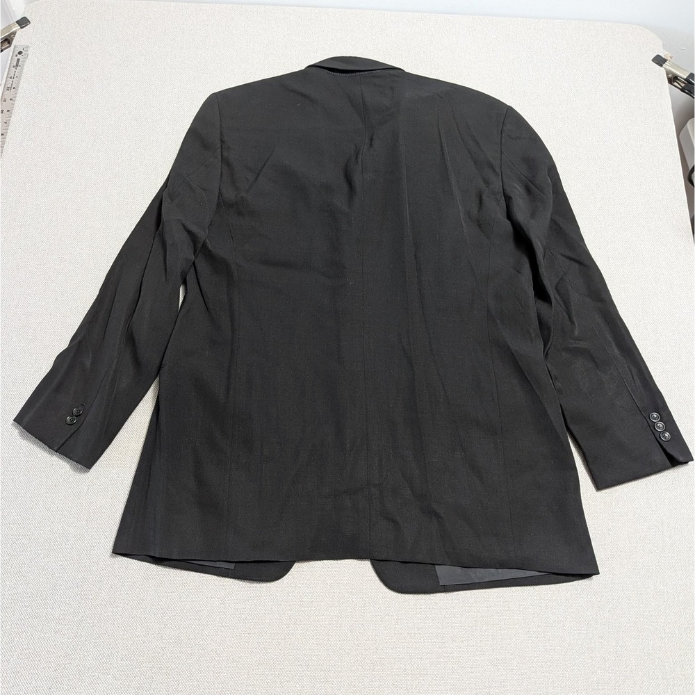Armani Collezioni Mens 44L Black Wool Suit Jacket Notch Lapel Made in Italy Prom